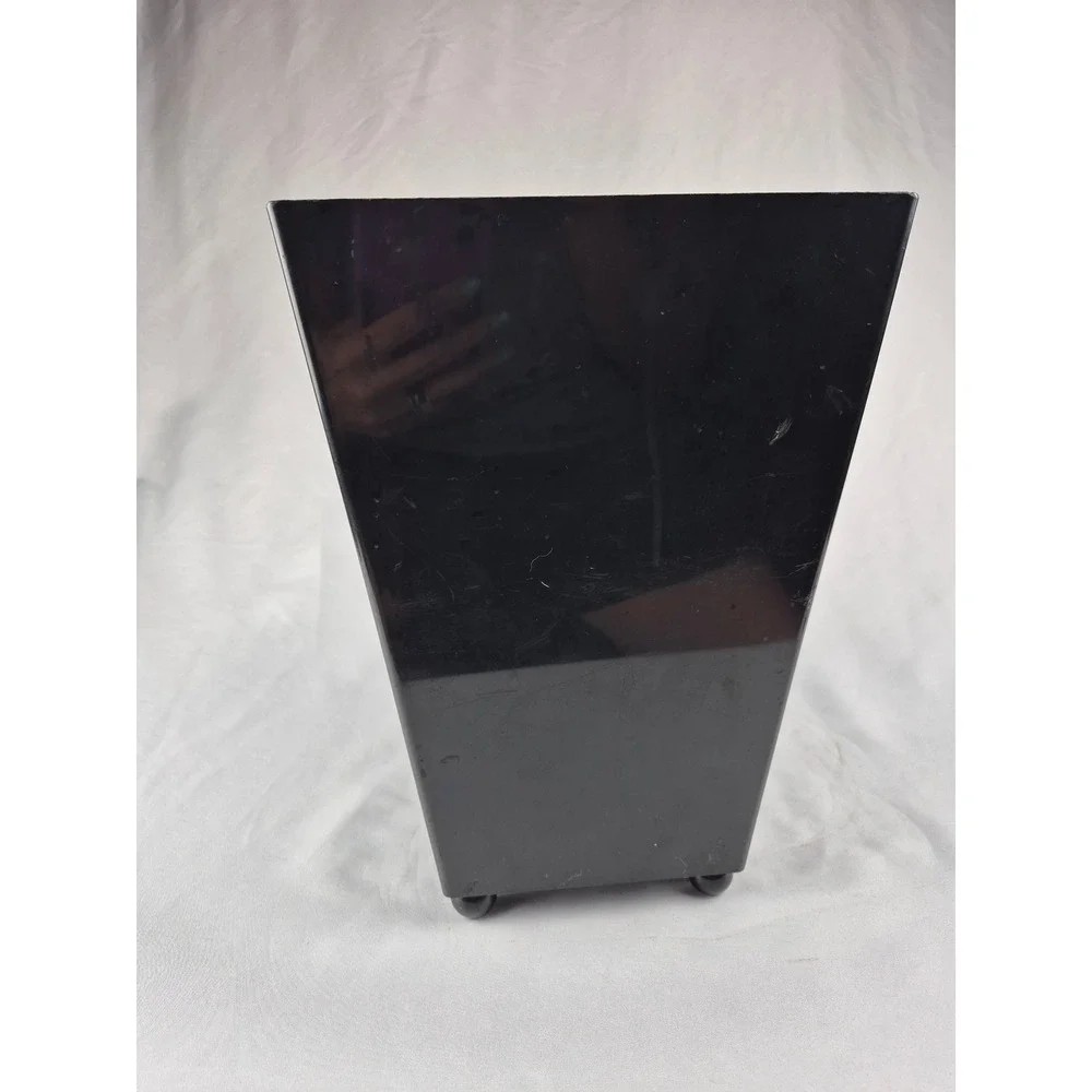 Schwarz Bros Vintage Cherub Rose Wastebasket Black Hollywood Regency Floral Can